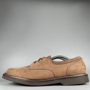 Sebago Drysides Men's 12 M Brown Nubuck Oxford Plain Toe Lace Up Dress Shoes EUC